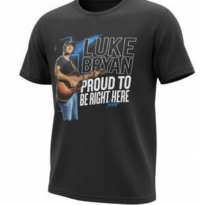 Luke Bryan Proud To Be Right Here Tour 2021 Concert Tee T-shirt L Black Band